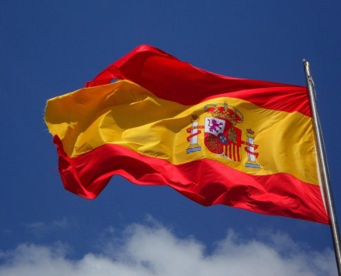 Spanische Flagge als Symbol fürs Auswandern nach Spanien